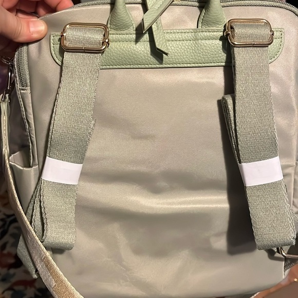 NEW Kipling Odell Backpack Nylon Laptop Bag BP4045 CLOVER TEAL GEOMETRIC BLUE Michael Kors Kelsey Black Backpack with Mint Green and Light  main image 4